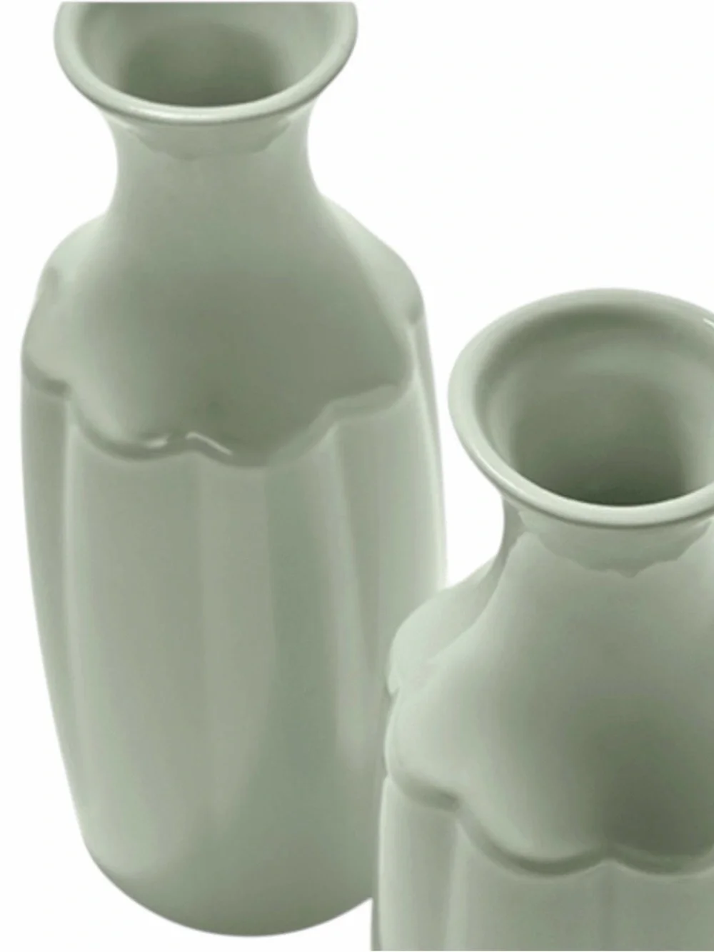 Summer and Rose Ceramic Sage Green Vase - Decorative Home Accent NWT